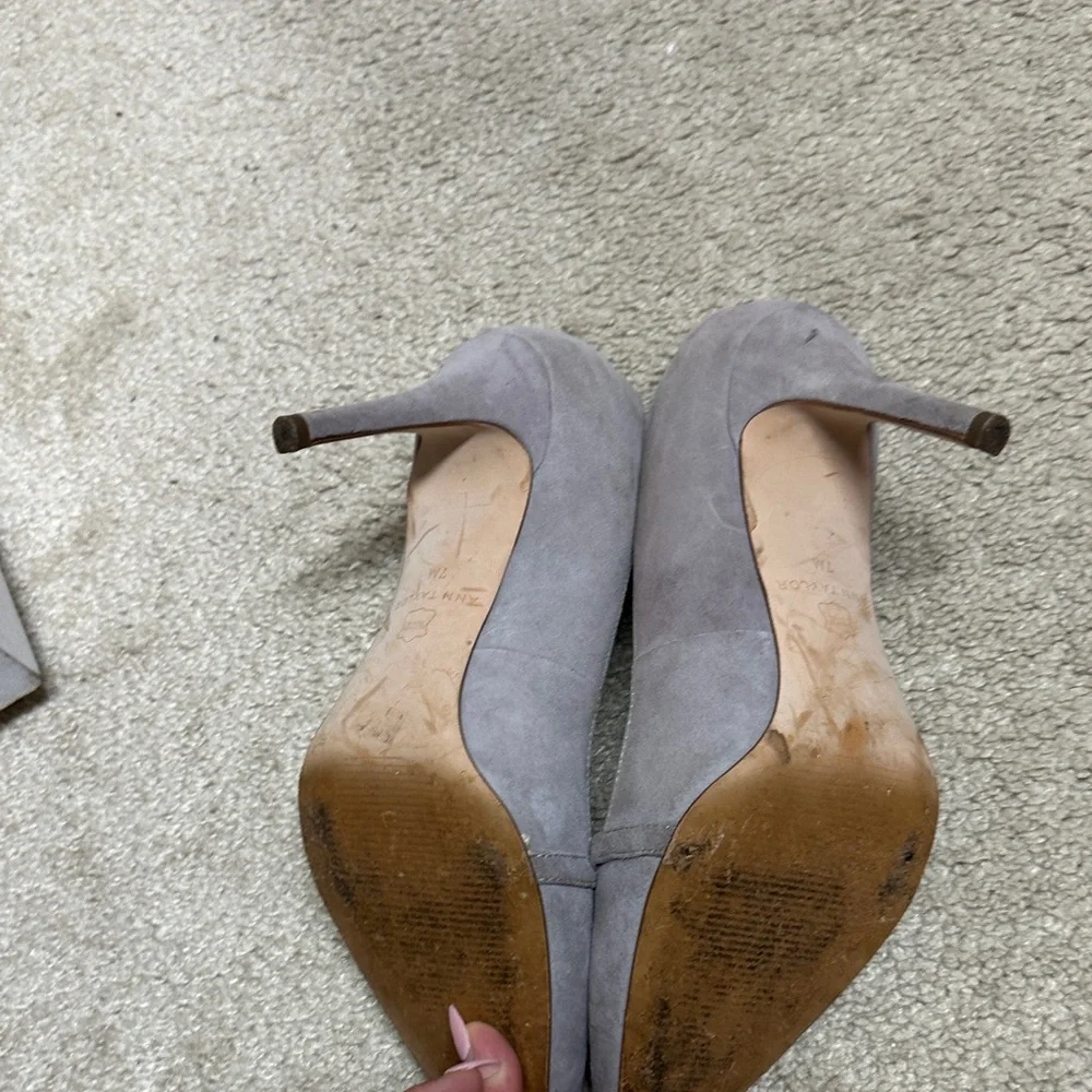 Ann Taylor Suede Gray Heels - Picture 2 of 3